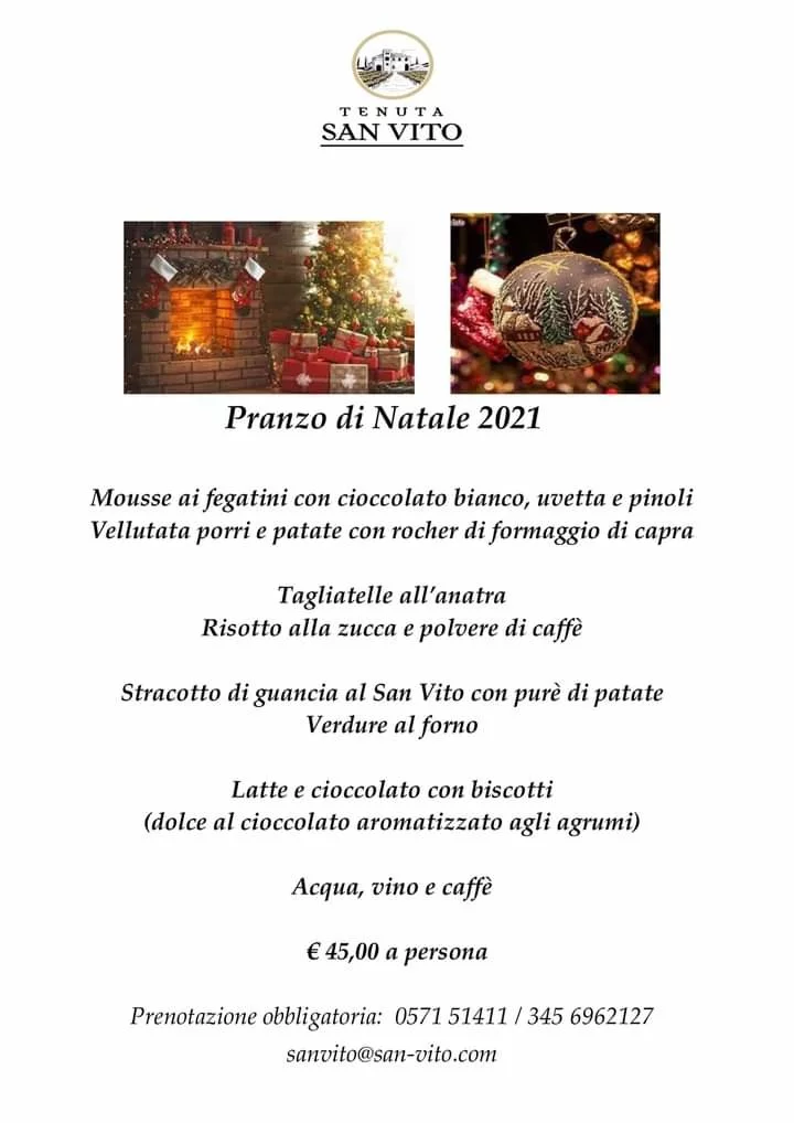 Pranzo di Natale 2021 alla Tenuta San Vito